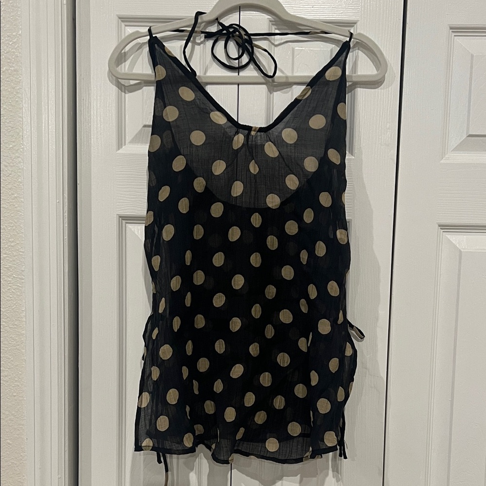 Emerson lang Polka Dot Halter Top with side ties